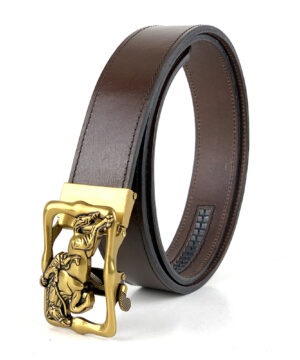 Alternative view of Luxusný kožený opasok s automatickou prackou GOLD HORSE