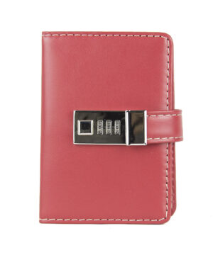 Alternative view of Kožený zápisník MINI s číselným zámkom v červenej farbe