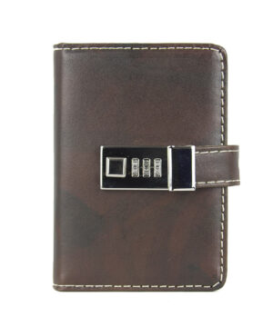 Alternative view of Kožený zápisník MINI s číselným zámkom v tmavo hnedej farbe