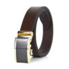 Kožený opasok s automatickou prackou LUXURY, Tmavo hnedý - ZACHRÁŇ MA