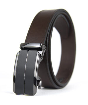 Kožený opasok s automatickou prackou MAMBA, Tmavo hnedý - ZACHRÁŇ MA