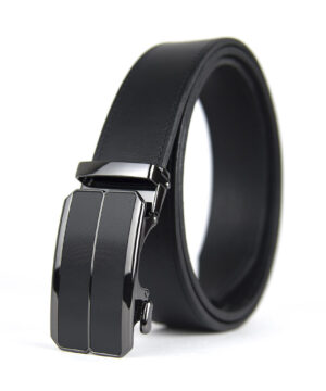 Kožený opasok s automatickou prackou MAMBA, Čierny - ZACHRÁŇ MA