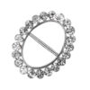Luxusná spona na šatku a šál v oválnom dizajne so sklíčkami v striebornej farbe
