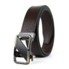 Kožený opasok s automatickou prackou SHEAR, Tmavo hnedý - ZACHRÁŇ MA
