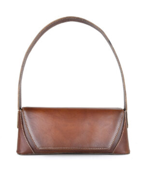 Alternative view of Luxusná kabelka z pravej kože 7816 ručne tieňovaná v cigaro farbe