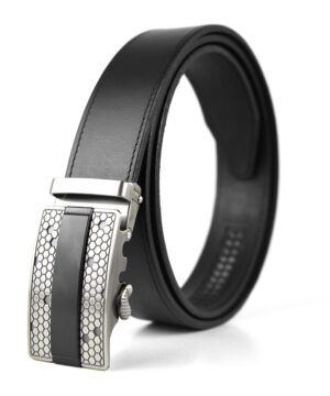 Kožený opasok s automatickou prackou HONEY, Čierny - ZACHRÁŇ MA