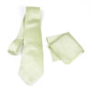 Luxusná hodvábna kravata a vreckovka vo svetlo zelenej farbe, Slovenská výroba