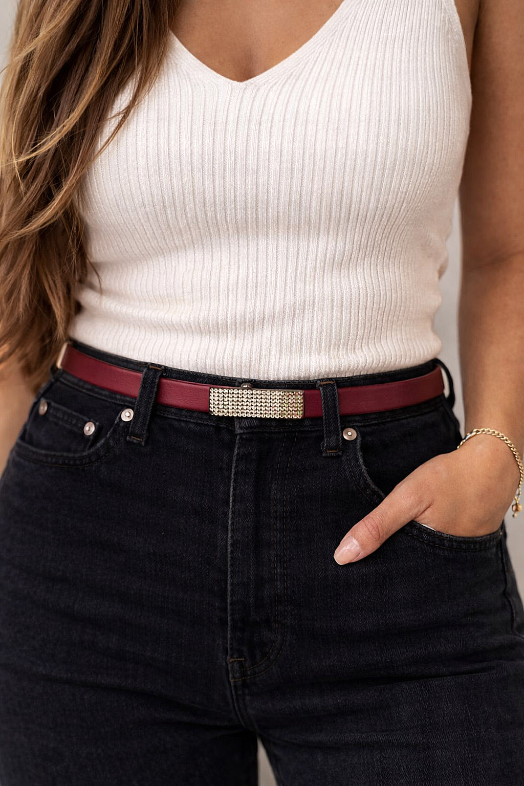 Luxusný kožený opasok SWAROVSKI BROWN, šírka 2cm, Ručná výroba na Slovensku – Obrázok 7