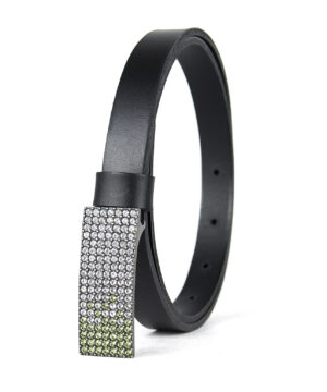 Luxusný kožený opasok SWAROVSKI GREEN, šírka 2cm, Ručná výroba na Slovensku