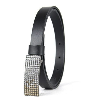 Luxusný kožený opasok SWAROVSKI BROWN, šírka 2cm, Ručná výroba na Slovensku