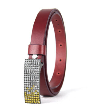 Alternative view of Luxusný kožený opasok SWAROVSKI YELLOW, šírka 2cm, Ručná výroba na Slovensku