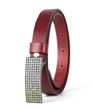 Alternative view of Luxusný kožený opasok SWAROVSKI GREEN, šírka 2cm, Ručná výroba na Slovensku