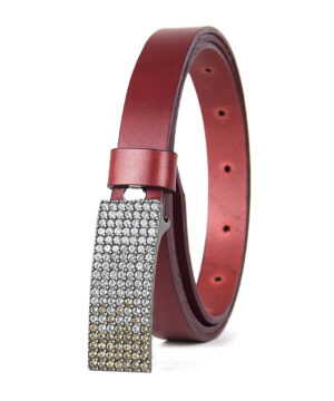 Alternative view of Luxusný kožený opasok SWAROVSKI BROWN, šírka 2cm, Ručná výroba na Slovensku