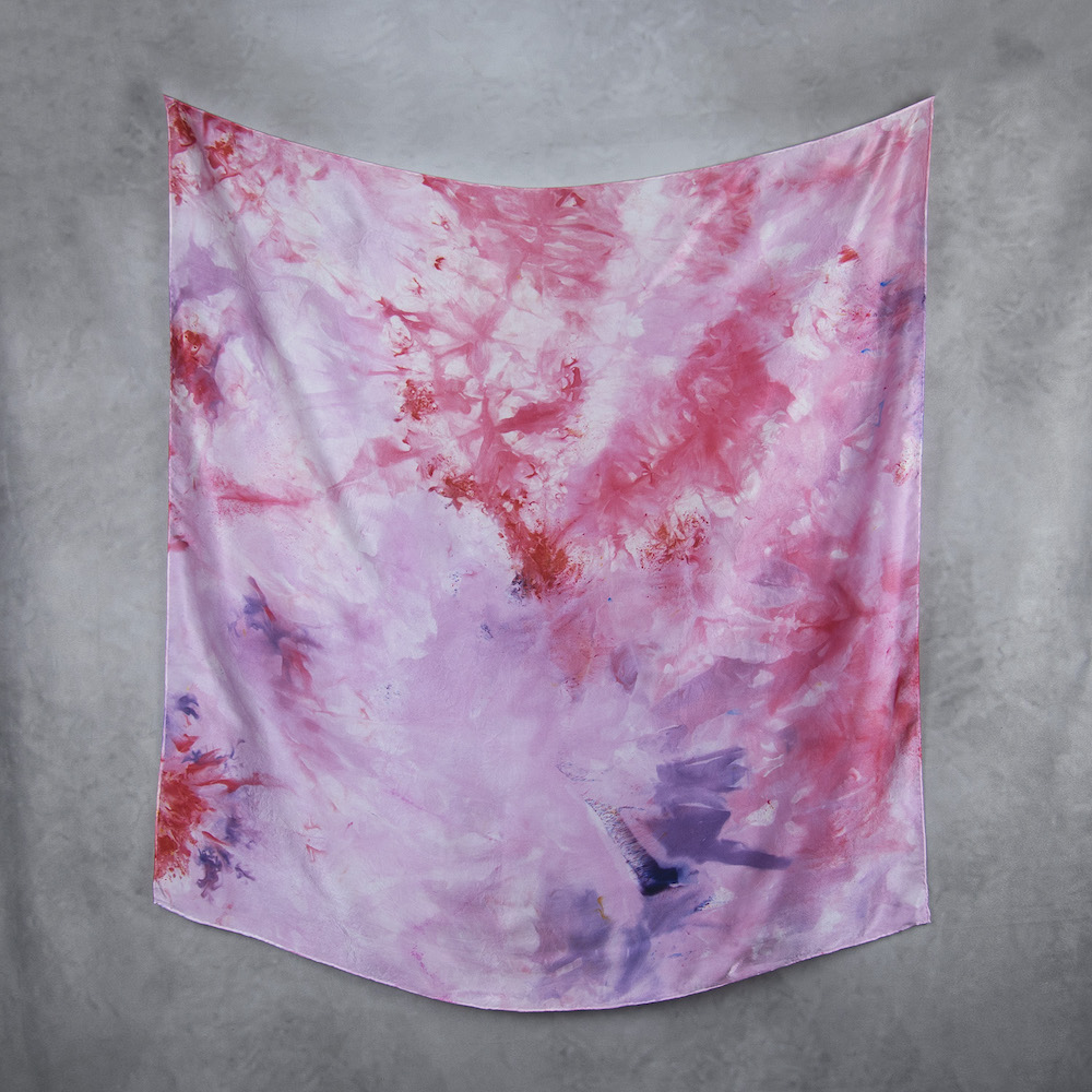 Luxusná hodvábna šatka LIMITED_289, Ručná výroba na Slovensku, 90 x 90cm – Obrázok 2