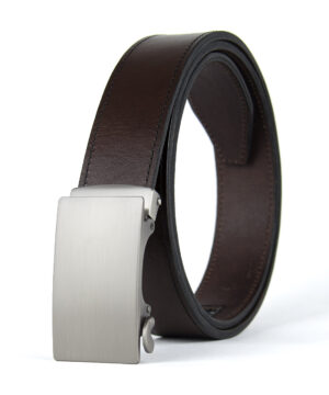 Alternative view of Luxusný kožený opasok s automatickou prackou ARGENTUM