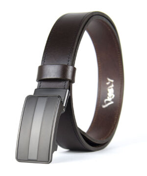 Alternative view of Luxusný kožený opasok s brzdou, šírka 3.5cm - CARBON