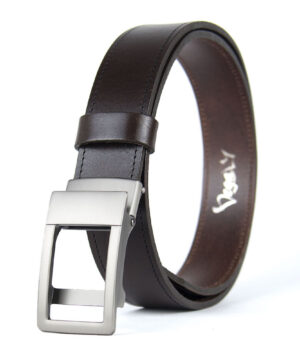 Alternative view of Luxusný kožený opasok s brzdou, šírka 3.5cm - NICKEL AXIS