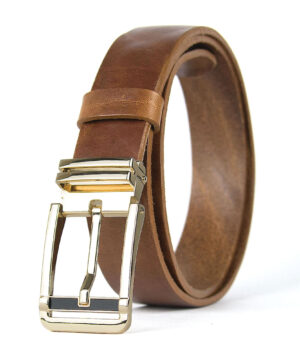 Luxusný kožený opasok s dezénom IRON VEIL, šírka 3.3cm, Výroba na Slovensku