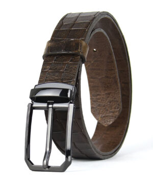 Alternative view of Luxusný kožený opasok s dezénom PLATINUM, šírka 3.3cm, Výroba na Slovensku