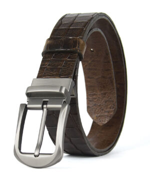 Alternative view of Luxusný kožený opasok s dezénom STEEL NOVA, šírka 3.3cm, Výroba na Slovensku