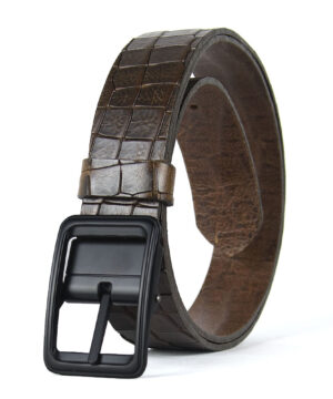 Alternative view of Luxusný kožený opasok s dezénom BLACKFORGE, šírka 3.3cm, Výroba na Slovensku