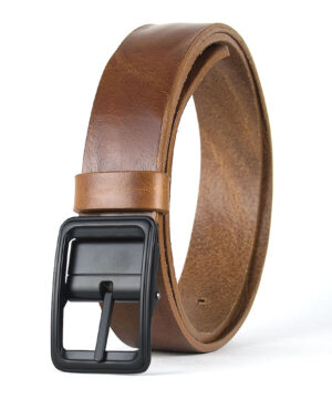 Luxusný kožený opasok s dezénom BLACKFORGE, šírka 3.3cm, Výroba na Slovensku