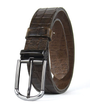 Alternative view of Luxusný kožený opasok s dezénom ONYX EDGE, šírka 3.3cm, Výroba na Slovensku