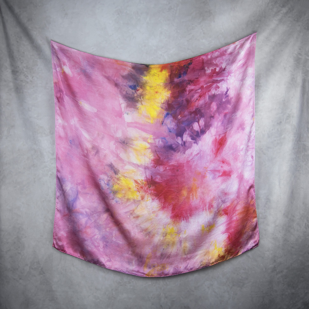 Luxusná hodvábna šatka LIMITED_304, Ručná výroba na Slovensku, 90 x 90cm – Obrázok 2