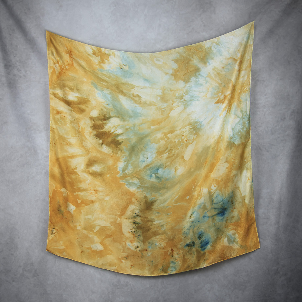 Luxusná hodvábna šatka LIMITED_307, Ručná výroba na Slovensku, 90 x 90cm – Obrázok 2
