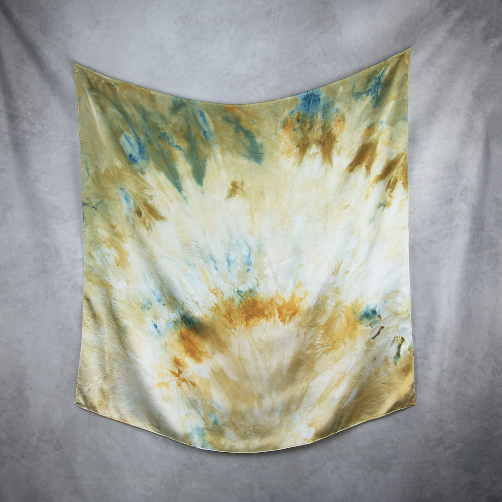 Luxusná hodvábna šatka LIMITED_309, Ručná výroba na Slovensku, 90 x 90cm – Obrázok 2