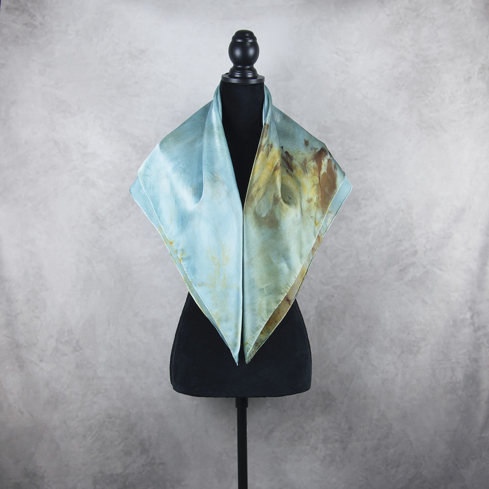 Luxusná hodvábna šatka LIMITED_311, Ručná výroba na Slovensku, 90 x 90cm – Obrázok 4