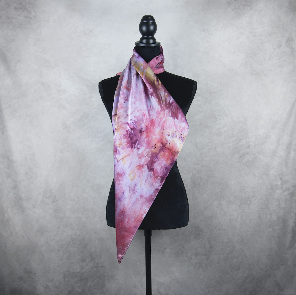 Luxusná hodvábna šatka LIMITED_319, Ručná výroba na Slovensku, 90 x 90cm – Obrázok 4