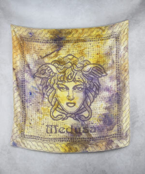 Luxusná hodvábna šatka MEDÚZA MIX FARIEB_4, 80 x 80cm, Vyrobená na Slovensku – Obrázok 2