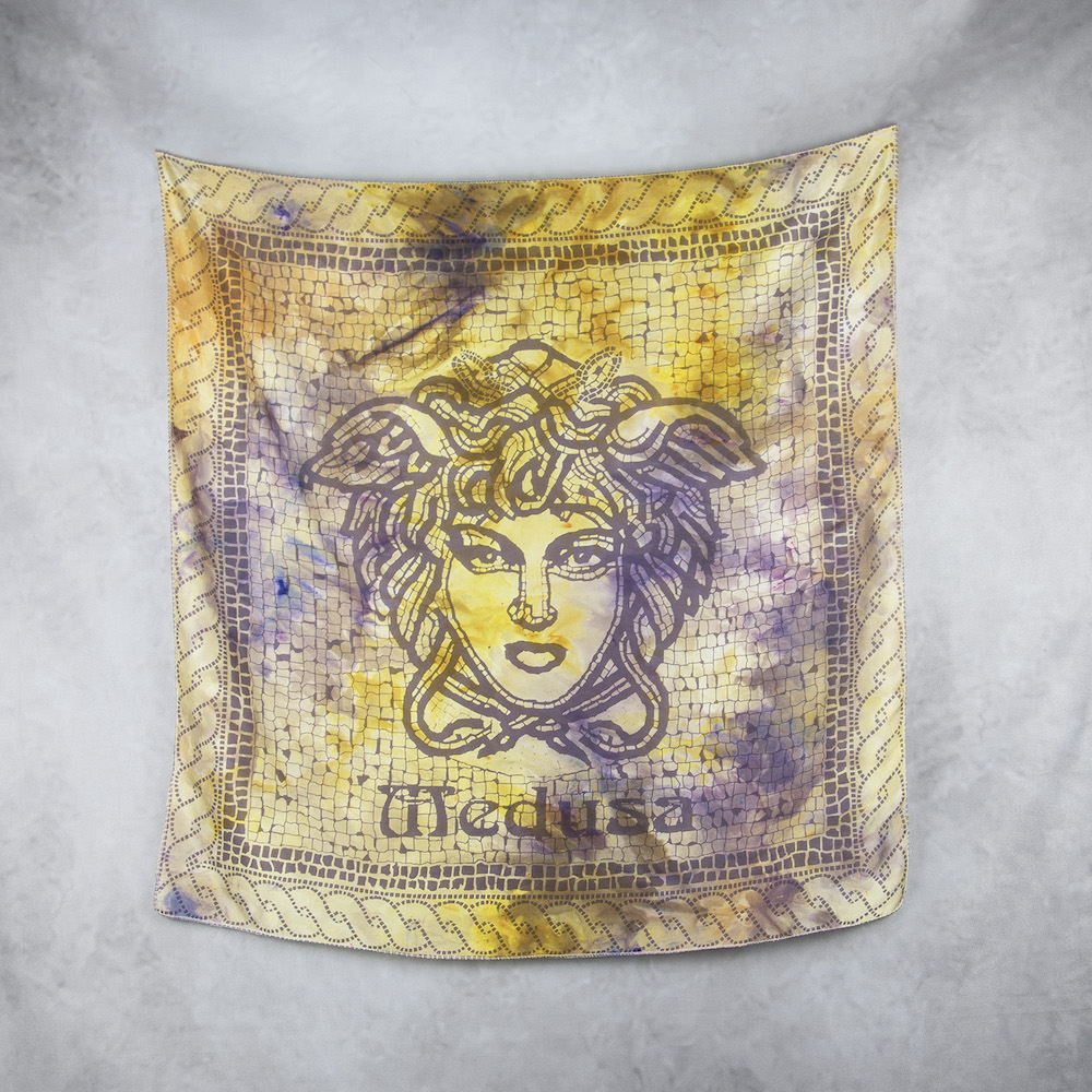 Luxusná hodvábna šatka MEDÚZA MIX FARIEB_4, 80 x 80cm, Vyrobená na Slovensku – Obrázok 2