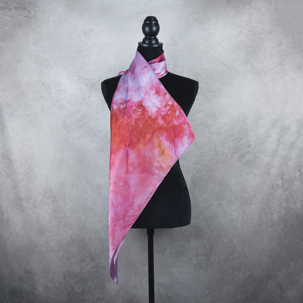 Luxusná hodvábna šatka LIMITED_324, Ručná výroba na Slovensku, 90 x 90cm – Obrázok 4