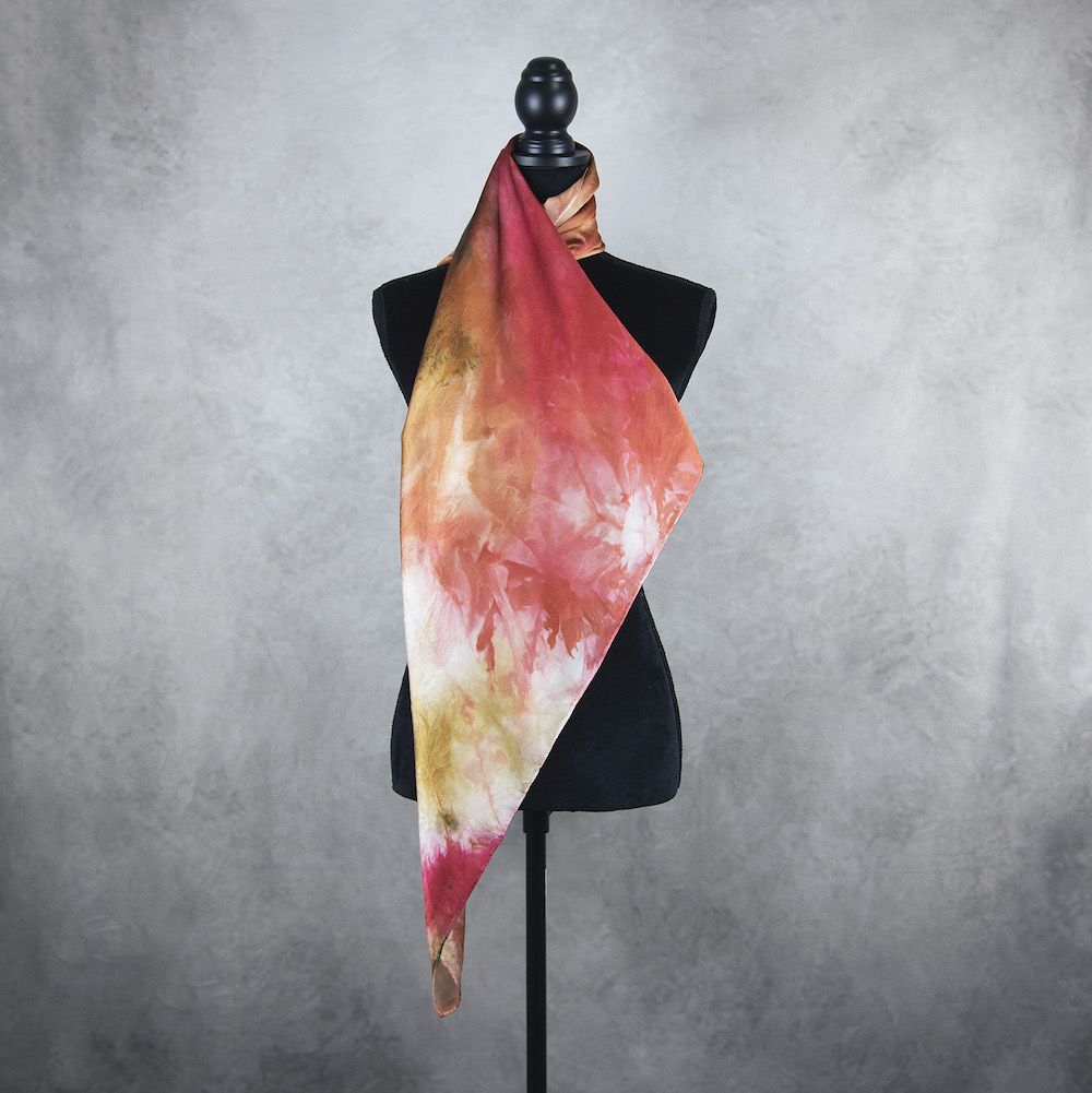 Luxusná hodvábna šatka LIMITED_326, Ručná výroba na Slovensku, 90 x 90cm – Obrázok 3