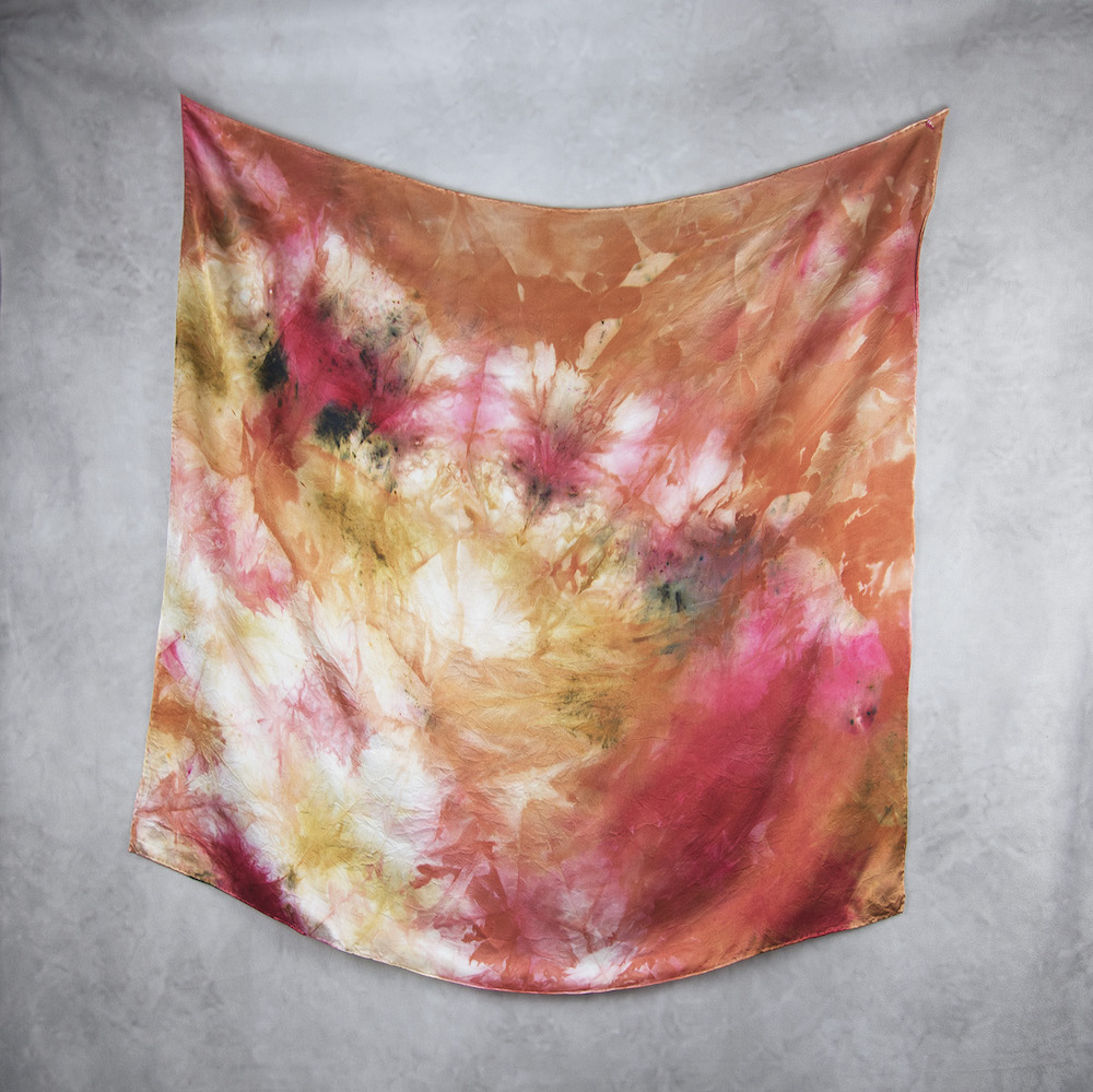 Luxusná hodvábna šatka LIMITED_326, Ručná výroba na Slovensku, 90 x 90cm – Obrázok 2