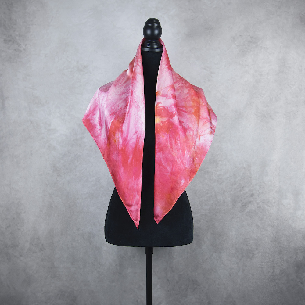 Luxusná hodvábna šatka LIMITED_332, Ručná výroba na Slovensku, 90 x 90cm – Obrázok 3