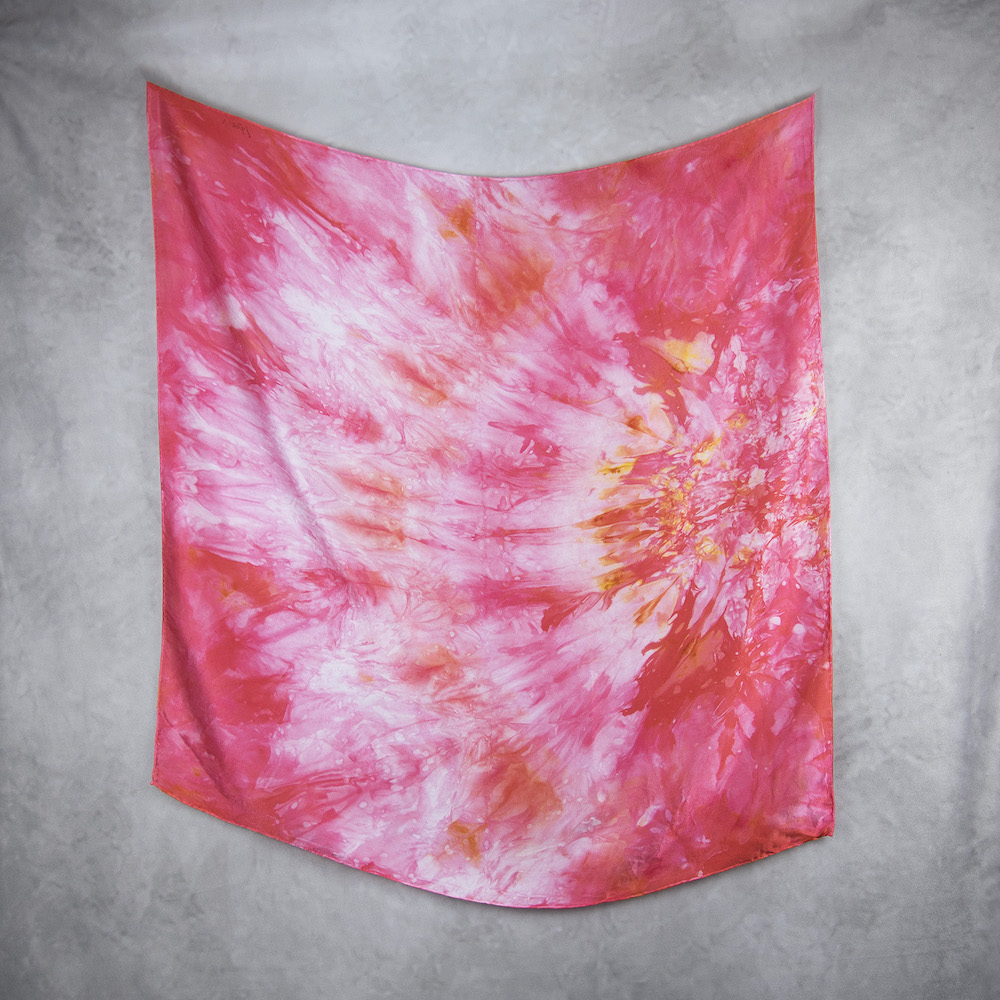 Luxusná hodvábna šatka LIMITED_332, Ručná výroba na Slovensku, 90 x 90cm – Obrázok 2