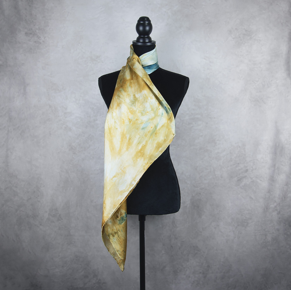 Luxusná hodvábna šatka LIMITED_338, Ručná výroba na Slovensku, 90 x 90cm – Obrázok 4