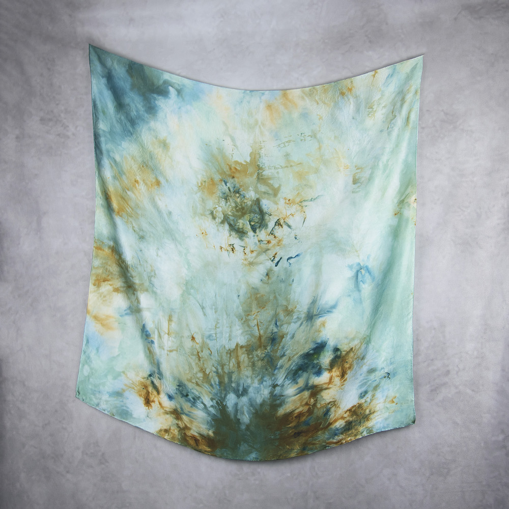 Luxusná hodvábna šatka LIMITED_347, Ručná výroba na Slovensku, 90 x 90cm – Obrázok 2
