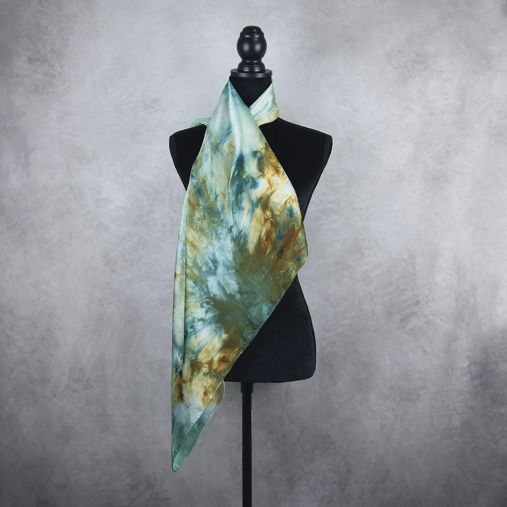 Luxusná hodvábna šatka LIMITED_347, Ručná výroba na Slovensku, 90 x 90cm – Obrázok 4