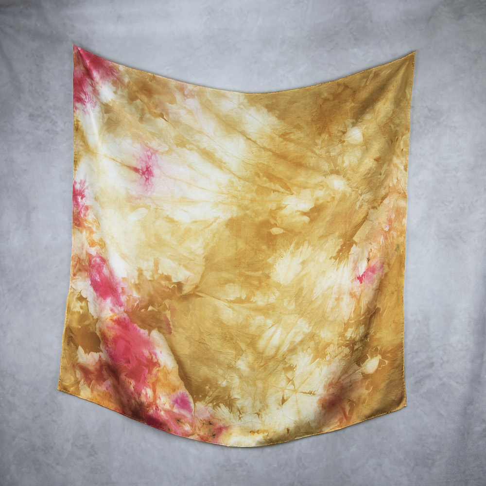 Luxusná hodvábna šatka LIMITED_353, Ručná výroba na Slovensku, 90 x 90cm – Obrázok 2