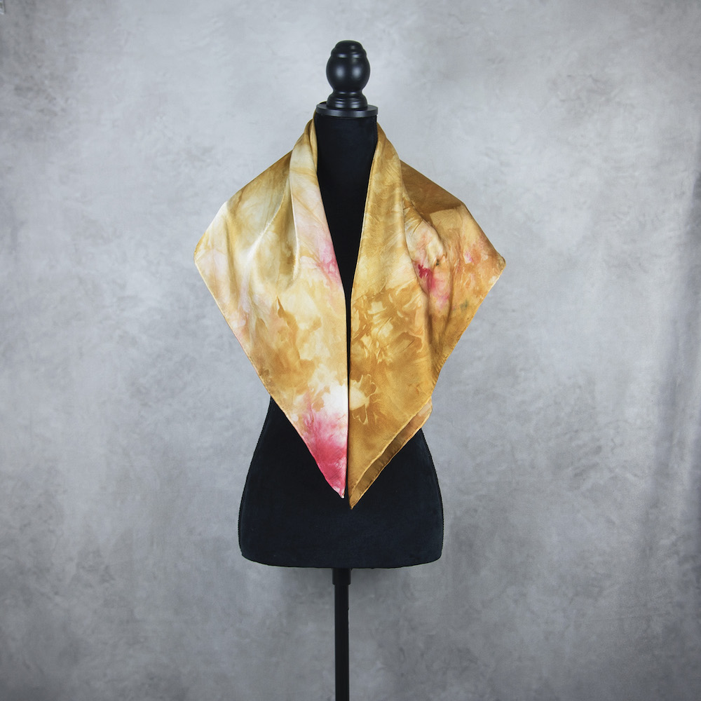 Luxusná hodvábna šatka LIMITED_353, Ručná výroba na Slovensku, 90 x 90cm – Obrázok 3