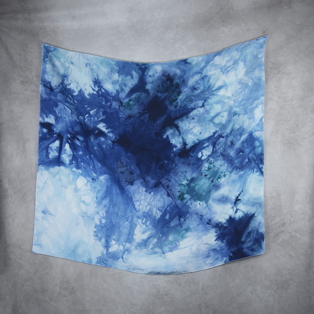 Luxusná hodvábna šatka VZOR_95, 85 x 90cm, Vyrobené na Slovensku – Obrázok 2